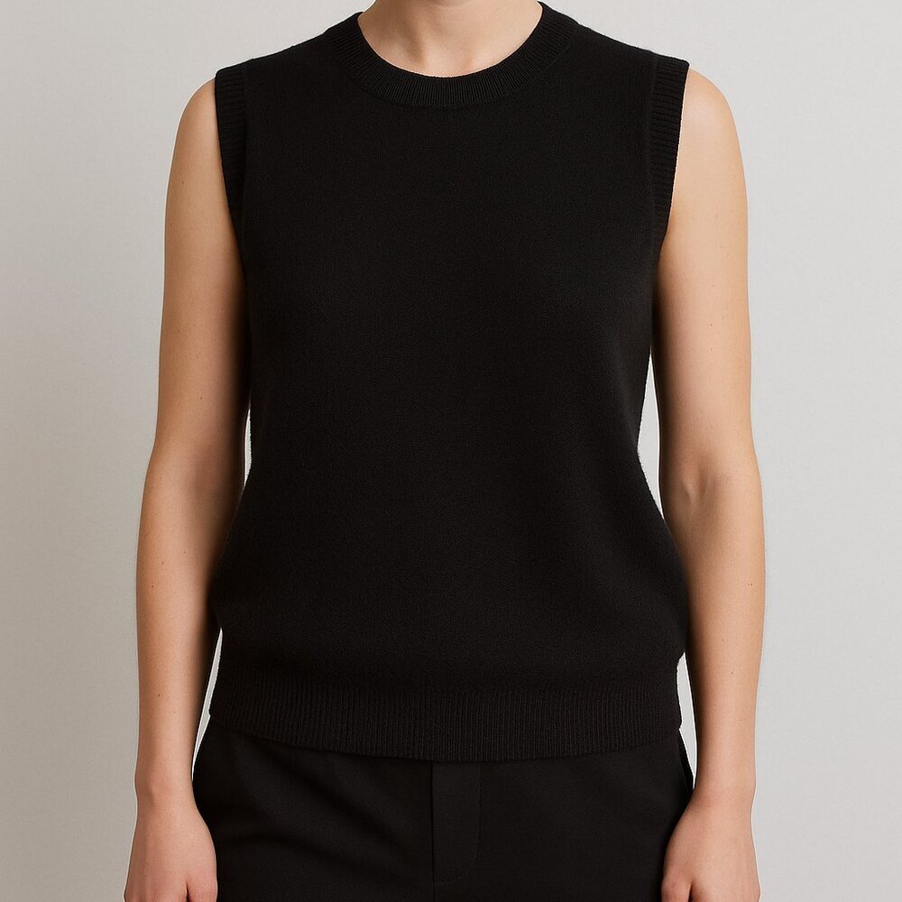 ZARA | Knit Sleeveless Sweater Tank | Black | Size Medium | Soft Stretch